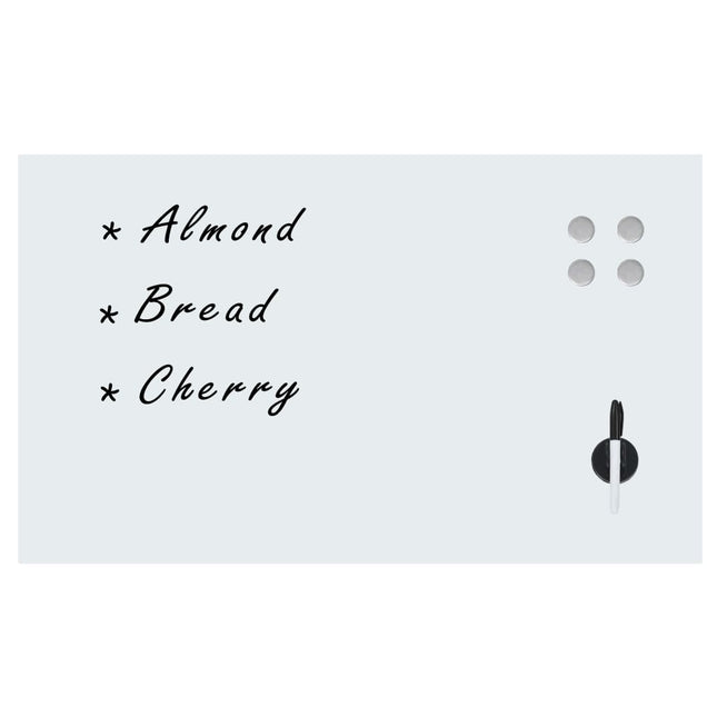 Lavagna Magnetica a Parete in Vetro 100x60 cm Bianca