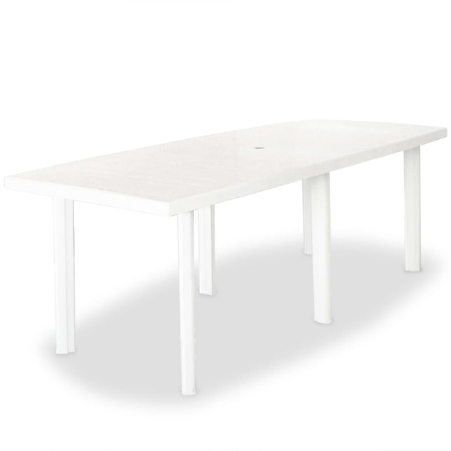 Set da Pranzo da Giardino 11 pz in Plastica Bianco