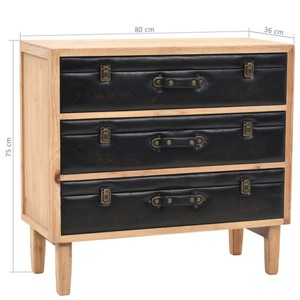 Cassettiera in Legno Massello di Abete 80x36x75 cm