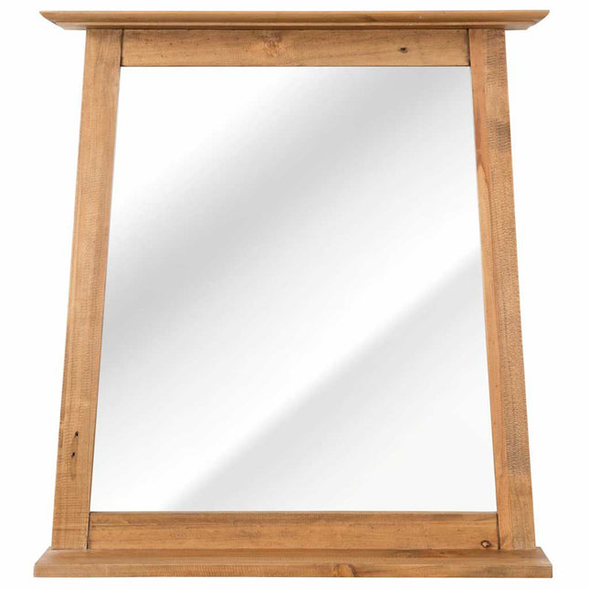 Specchio da Bagno in Legno Massello di Pino 70x12x79 cm
