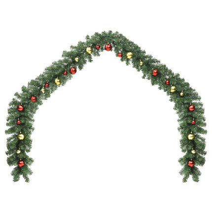 Ghirlanda di Natale Decorata con Palline e Luci a LED 5 m