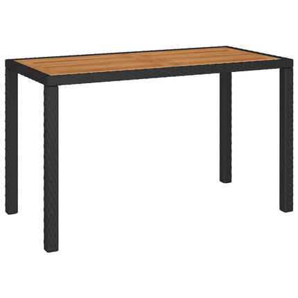 Set da Pranzo da Giardino 6 pz in Polyrattan e Acacia Nero