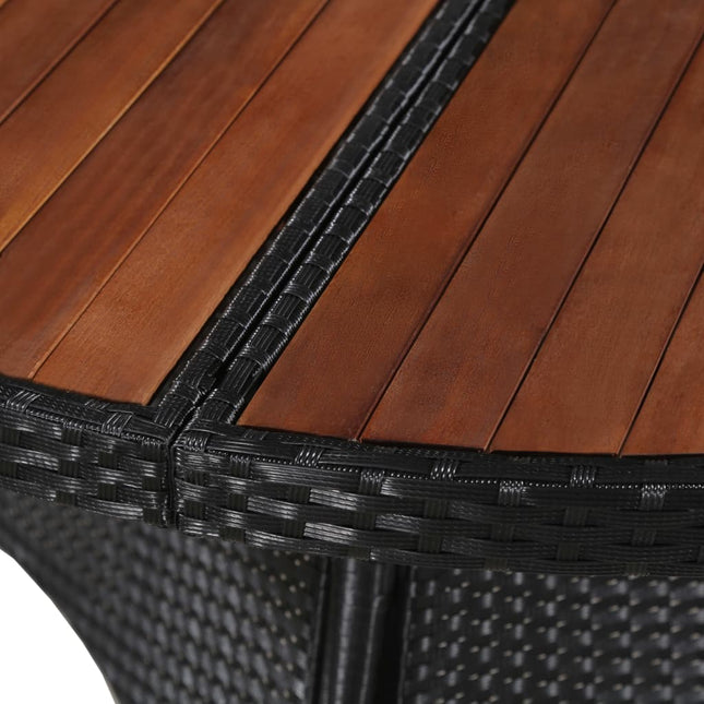 Tavolo da Giardino 115x74 cm in Polyrattan e Massello di Acacia