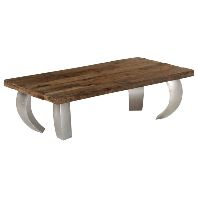 Tavolino Opium in Legno di Recupero e Acciaio 110x60x35cm