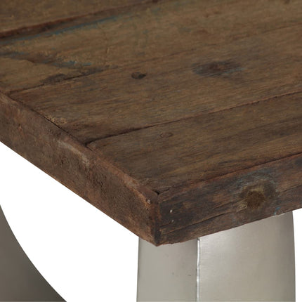Tavolino Opium in Legno di Recupero e Acciaio 110x60x35cm
