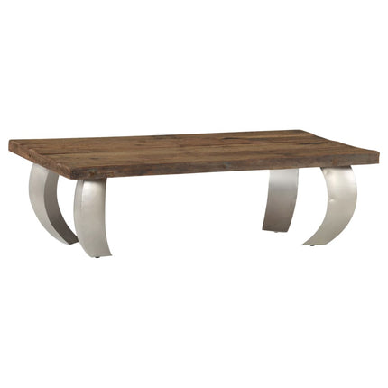 Tavolino Opium in Legno di Recupero e Acciaio 110x60x35cm