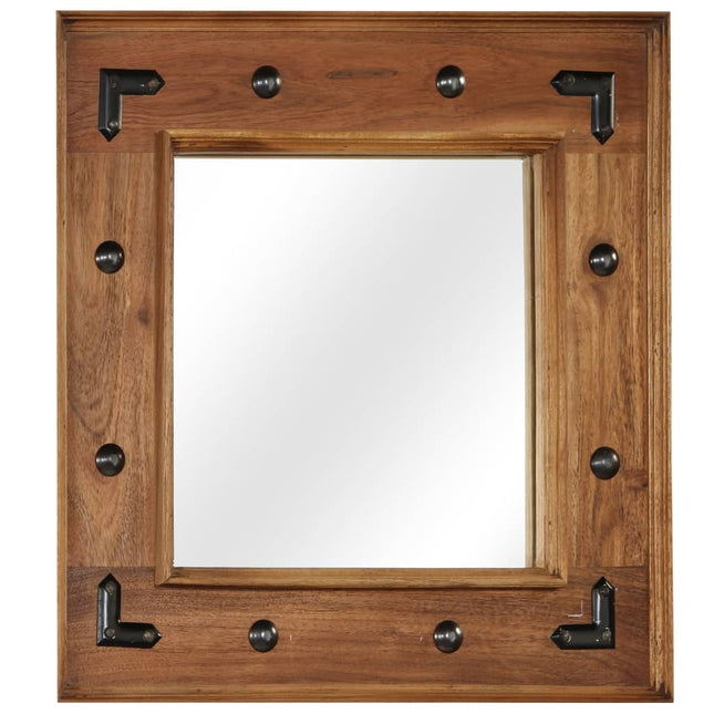 Specchio in Legno Massello di Acacia 50x50 cm