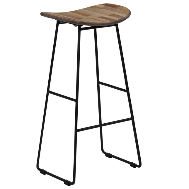 Sedie da Bar 2 pz in Teak di Recupero 41x30x74 cm