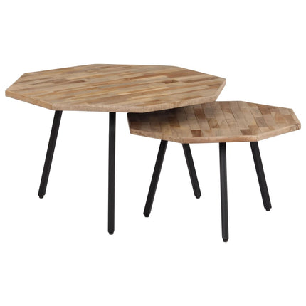 Set Tavolini da Salotto Esagonali 2 pz in Teak di Recupero
