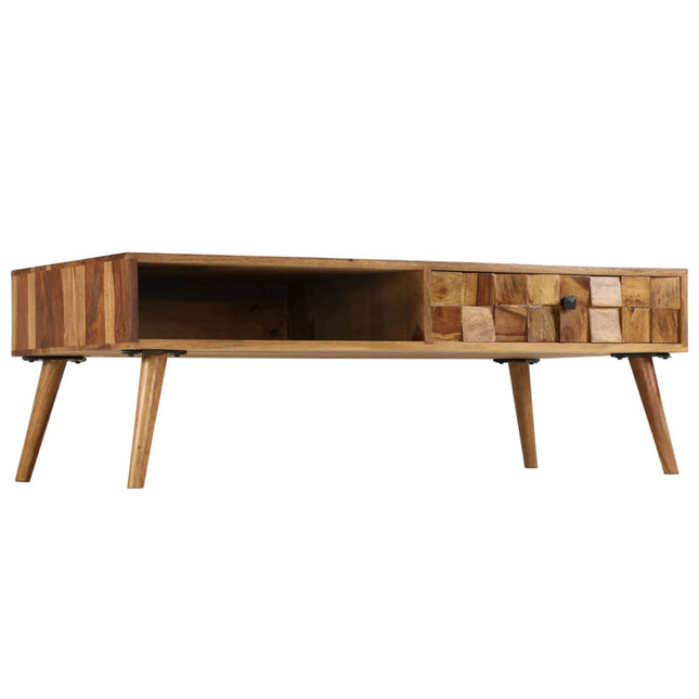 Tavolino da CaffÃƒÂ¨ Legno Massello con Finitura Ambra 110x50x37cm