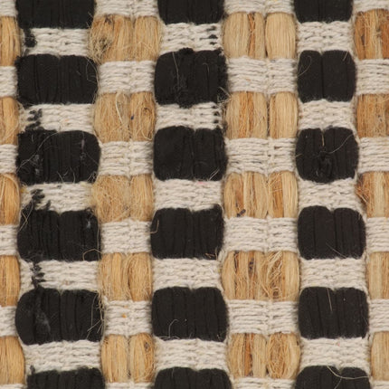 Set Tappeti in Iuta Intrecciati a Mano Naturale e Nero