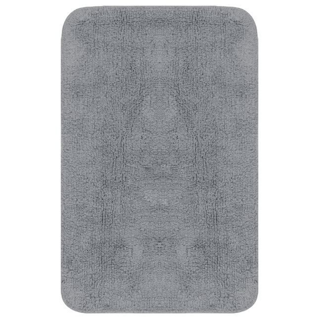 Set Tappetini per Bagno 3 pz in Tessuto Grigio