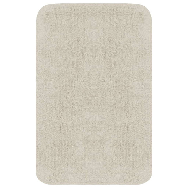 Set Tappetini per Bagno 3 pz in Tessuto Bianco