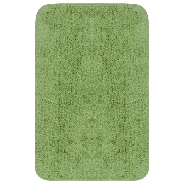 Set Tappetini per Bagno 3 pz in Tessuto Verde