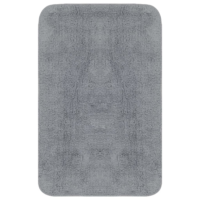 Set Tappetini per Bagno 2 pz in Tessuto Grigio