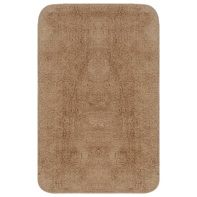 Set Tappetini per Bagno 2 pz in Tessuto Beige