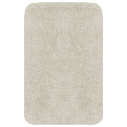 Set Tappetini per Bagno 2 pz in Tessuto Bianco