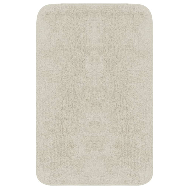 Set Tappetini per Bagno 2 pz in Tessuto Bianco