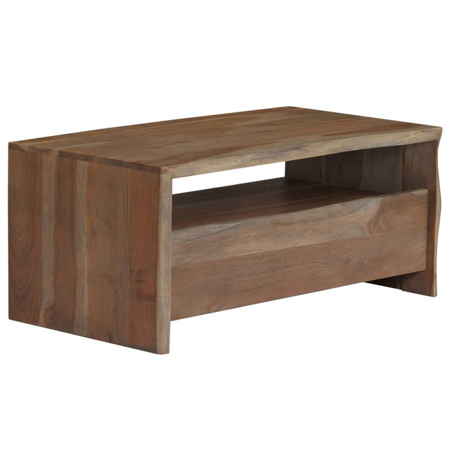 Tavolino da CaffÃ¨ in Legno Massello di Acacia 90x50x40cm Grigio