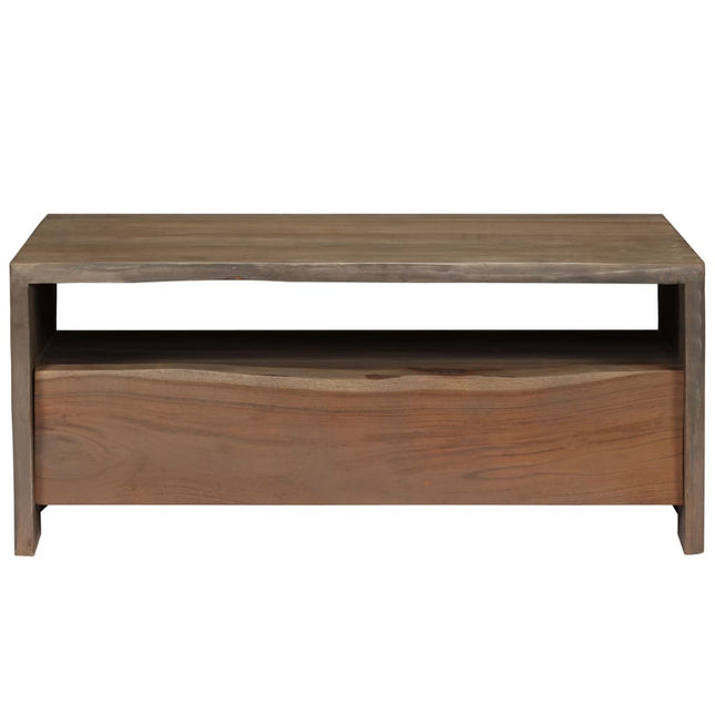 Tavolino da CaffÃ¨ in Legno Massello di Acacia 90x50x40cm Grigio
