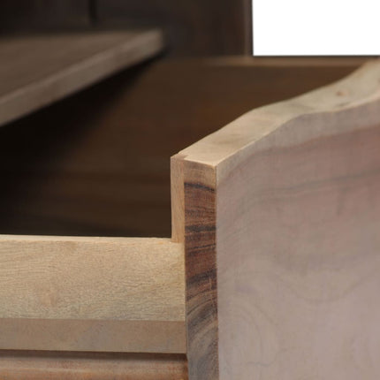 Tavolino da CaffÃ¨ in Legno Massello di Acacia 90x50x40cm Grigio