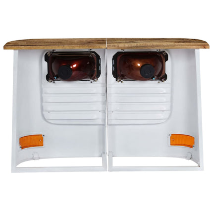 Credenza Camion in Legno Massello di Mango Bianco