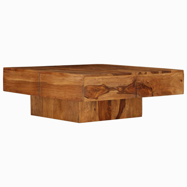 Tavolino da Salotto 80x80x30 cm in Legno Massello di Acacia