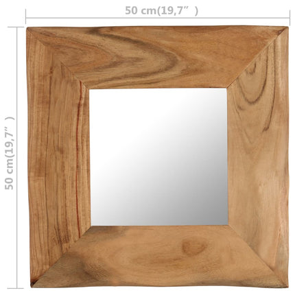Specchio Cosmetico in Legno Massello di Acacia 50x50 cm