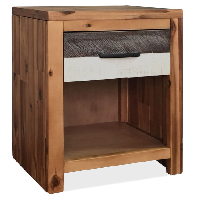 Comodino in Legno Massello d'Acacia 40x30x48 cm