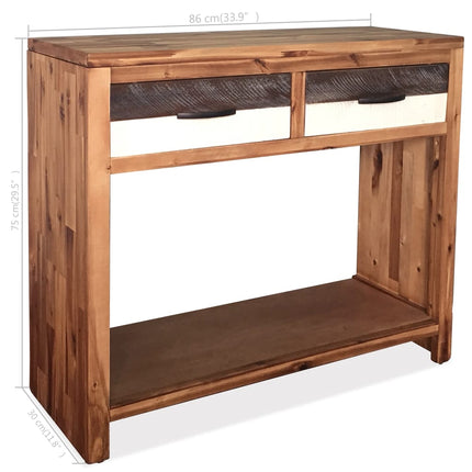 Tavolo Consolle in Legno Massello d'Acacia 86x30x75 cm
