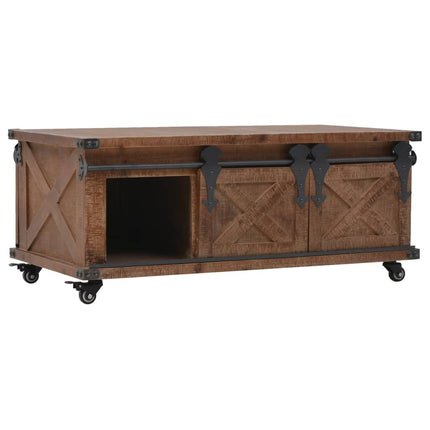 Tavolino da Salotto in Legno di Abete 91x51x38cm Marrone