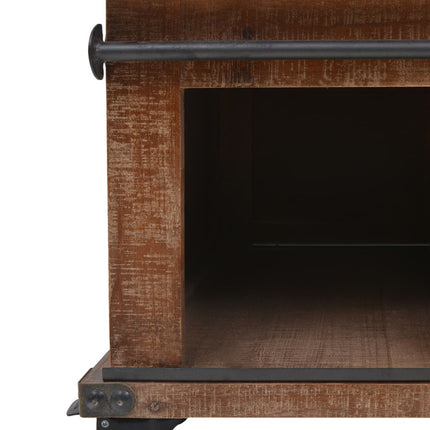 Tavolino da Salotto in Legno di Abete 91x51x38cm Marrone