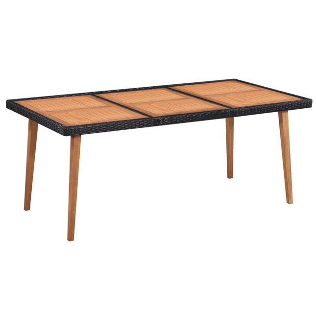 Set da Pranzo da Giardino 9 pz in Polyrattan Nero e Marrone