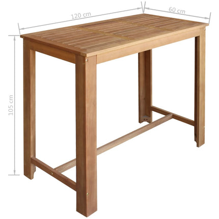 Set Tavolo e Sedie da Bar 5 pz in Legno Massello di Acacia