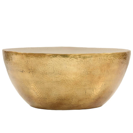 Tavolino da Salotto in Alluminio Martellato 70x30 cm Ottone