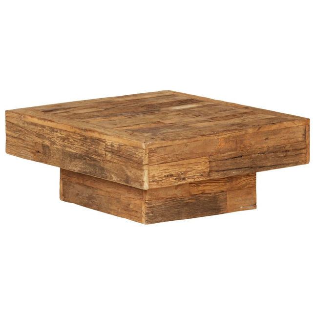 Tavolino da Salotto in Legno Massello Recuperato 70x70x30 cm