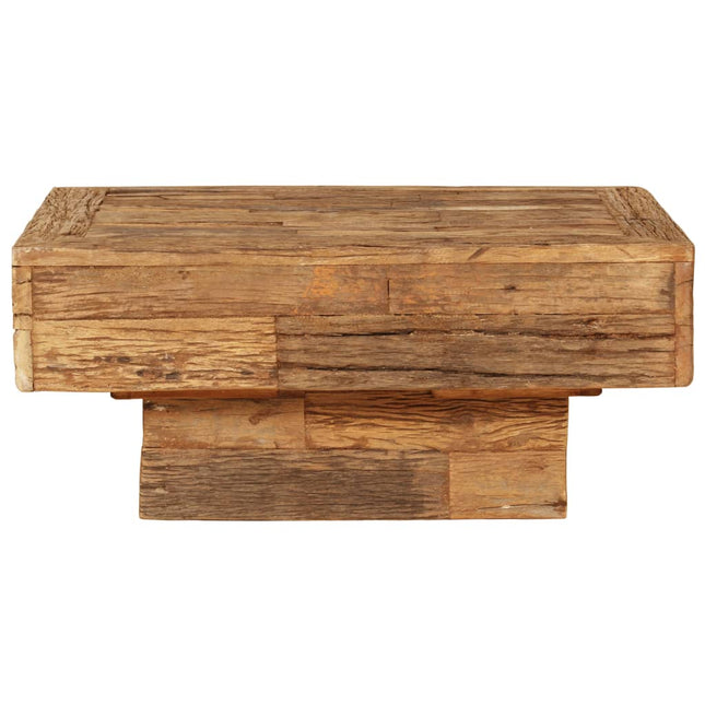 Tavolino da Salotto in Legno Massello Recuperato 70x70x30 cm
