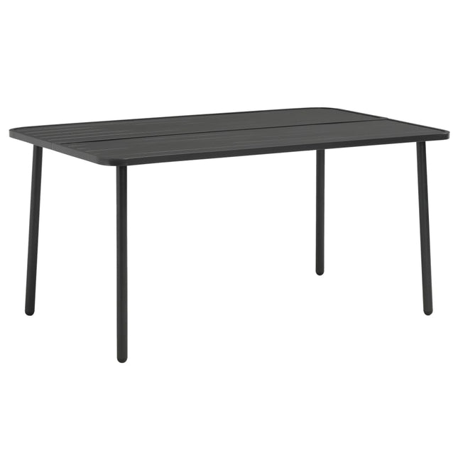 Tavolo da Giardino Grigio Scuro 150x90x72 cm in Acciaio