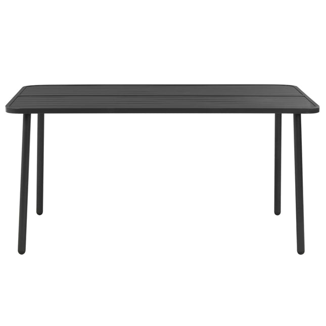 Tavolo da Giardino Grigio Scuro 150x90x72 cm in Acciaio