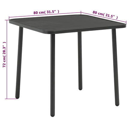 Set da Bistrot 3 pz in Acciaio Grigio Scuro