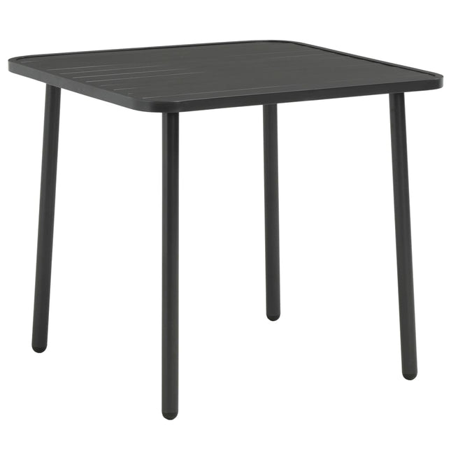 Set da Pranzo da Giardino 5 pz in Acciaio Grigio Scuro