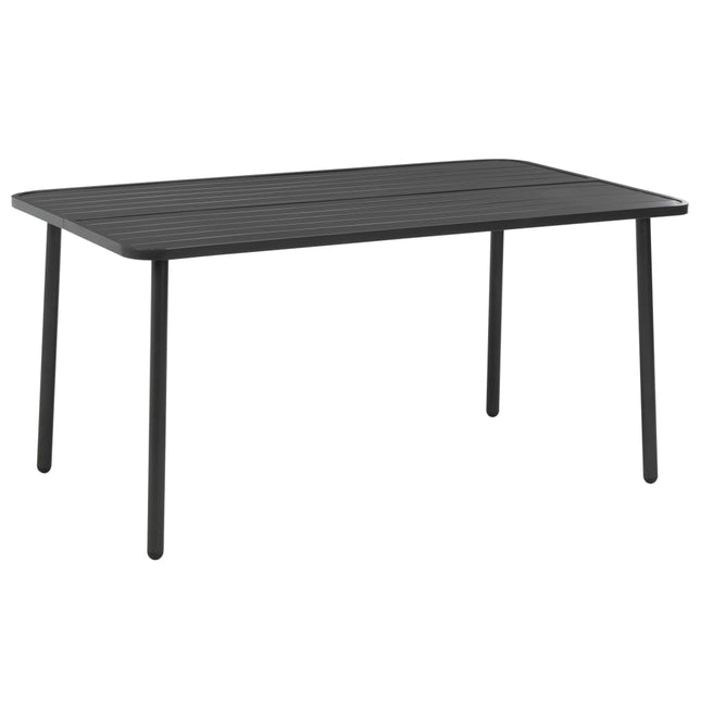 Set da Pranzo da Giardino 7 pz in Acciaio Grigio Scuro
