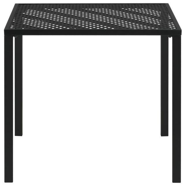 Tavolo da Giardino Nero 80x80x72 cm in Acciaio