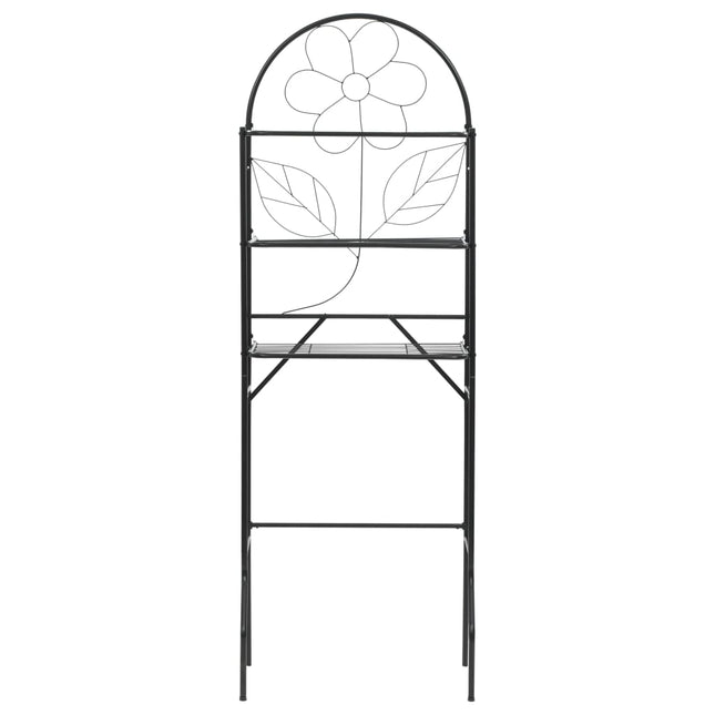 Scaffale da Bagno Nero 60x33x174 cm