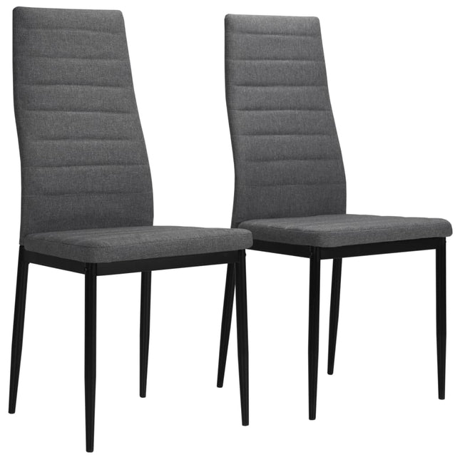 Sedie da Pranzo 2 pz Grigio Chiaro in Tessuto