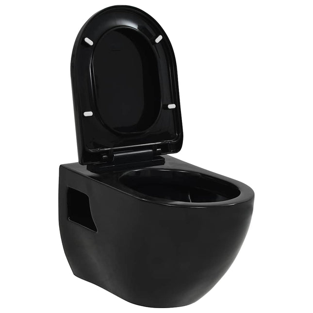 WC Sospeso in Ceramica Nera