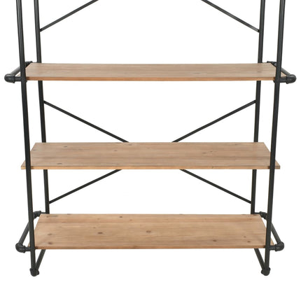 Libreria in Legno Massello di Abete e Acciaio 120x42x180 cm