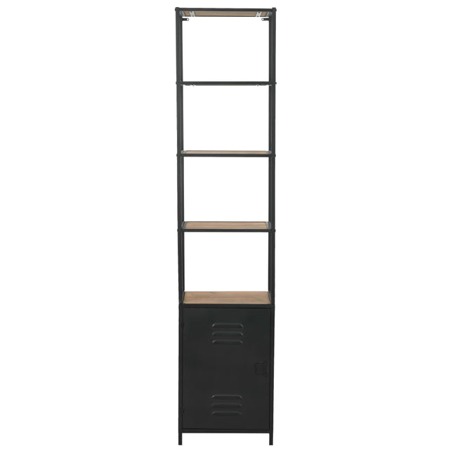 Libreria in Legno Massello di Abete e Acciaio 40,5x32,5x180 cm