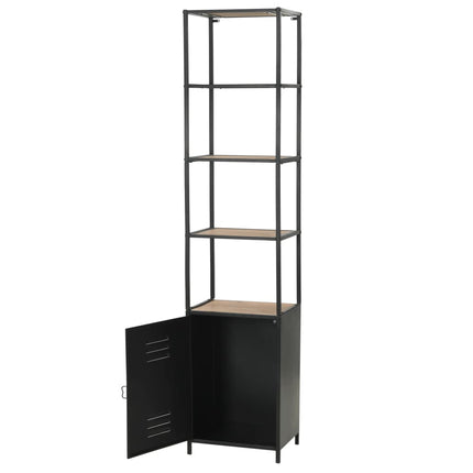 Libreria in Legno Massello di Abete e Acciaio 40,5x32,5x180 cm