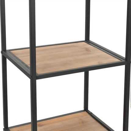 Libreria in Legno Massello di Abete e Acciaio 40,5x32,5x180 cm